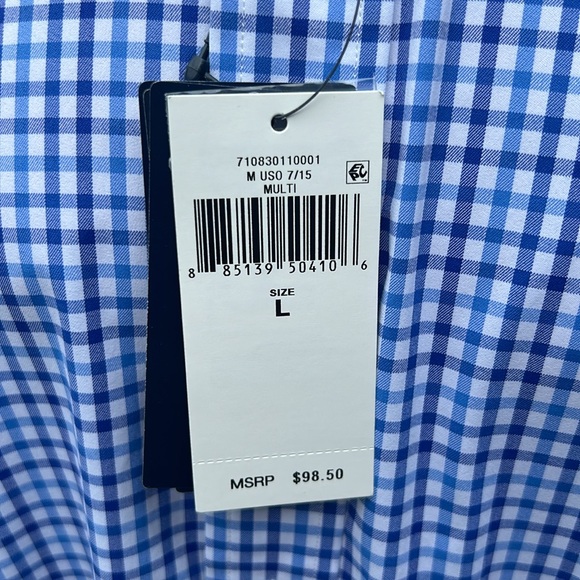 Ralph Lauren performance shirt blue check shirt SZ L US OPEN ON CUFF - Picture 8 of 11